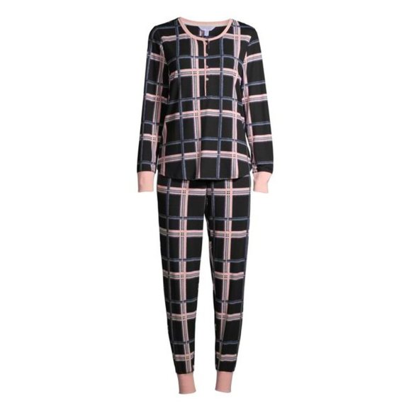 new MEDIUM PJs WARM Pajamas Black Pink Jogger Style Cozy Comfy SOFT 8 10 Socks - Picture 1 of 10